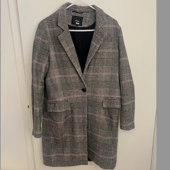 Rails Women's Anders Coat in Charcoal Pink Plaid - Picture 2 of 4